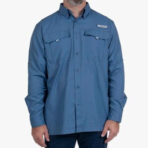 Habit Moonlight Blue Belcoast Long Sleeve River Guide Fishing Shirt Size Large